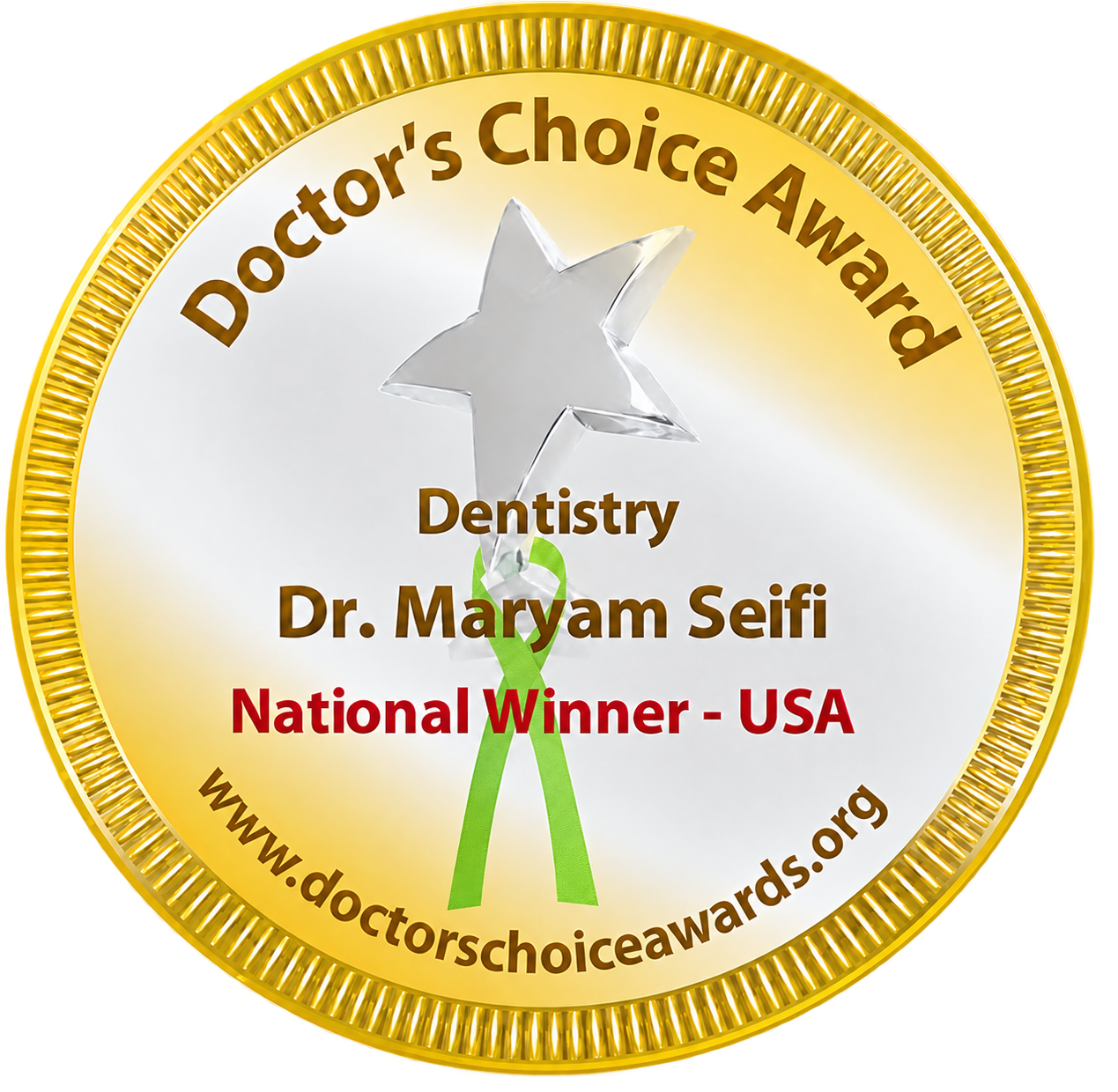 Doctor's Choice Award National Winner - USA badge for Dr. Maryam Seifi