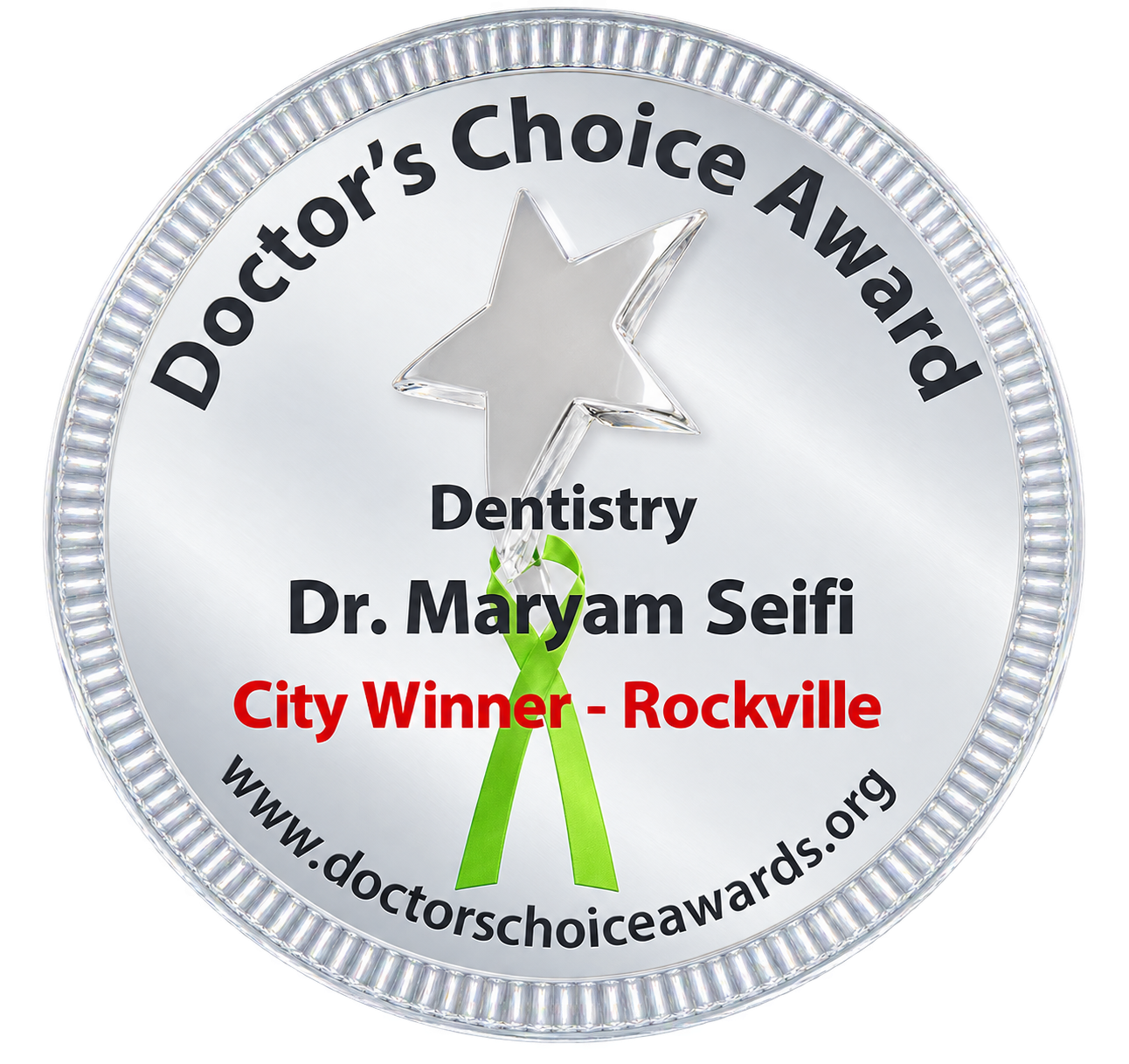 Doctor's Choice Award City Winner - Rockville badge for Dr. Maryam Seifi